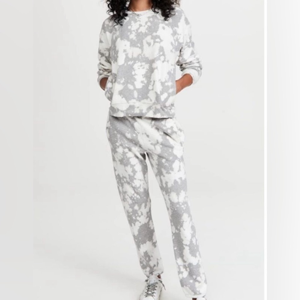 Monrow Heather Bleach Set | Pullover Sweatshirt + Sweatpants